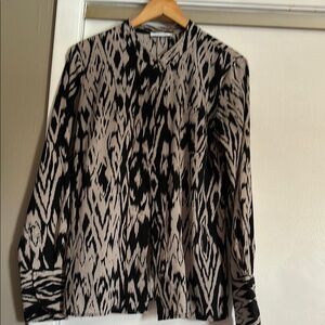 Calvin Klein Black and Cream Patterned Shirt